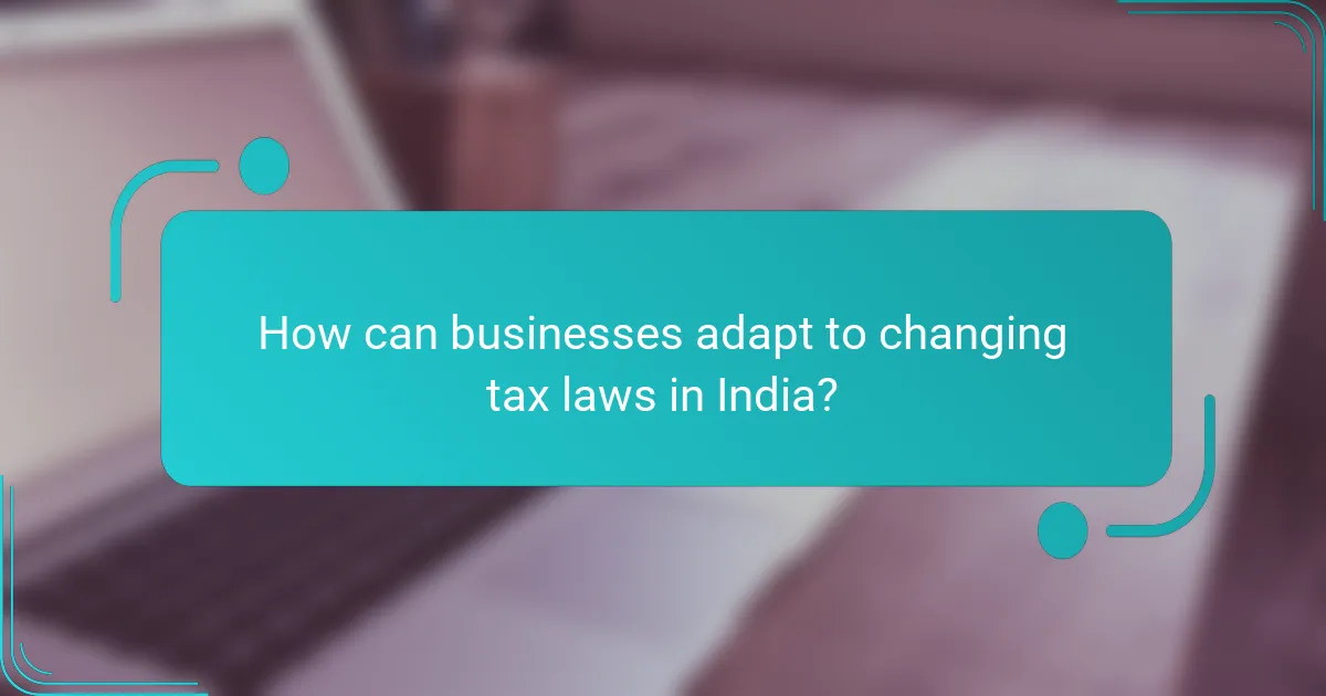 How can businesses adapt to changing tax laws in India?