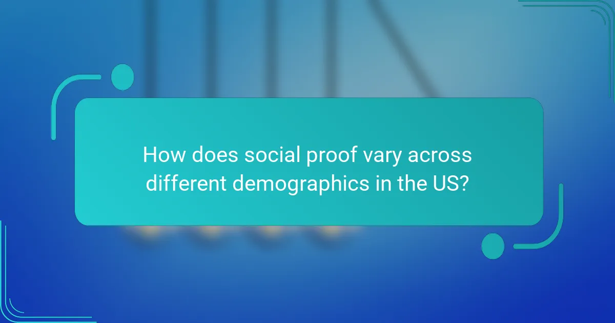 How does social proof vary across different demographics in the US?