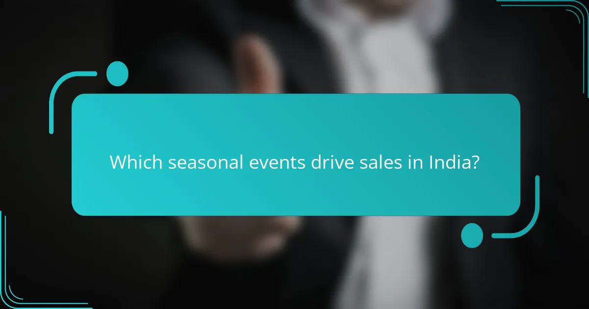 Which seasonal events drive sales in India?