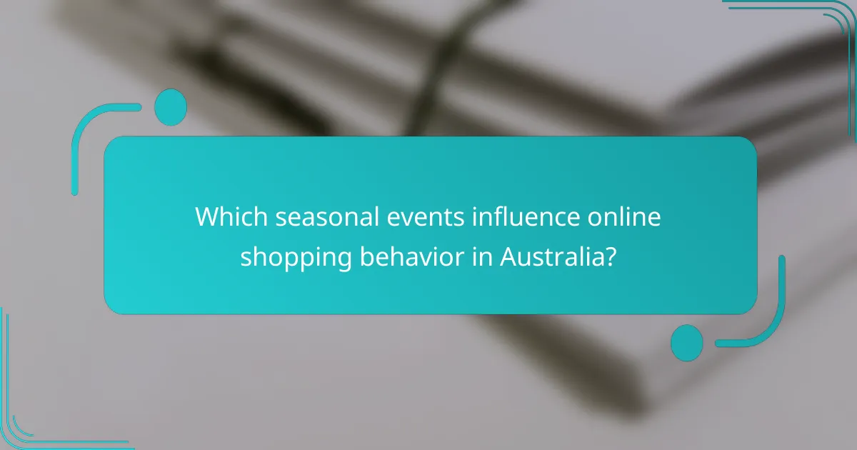 Which seasonal events influence online shopping behavior in Australia?